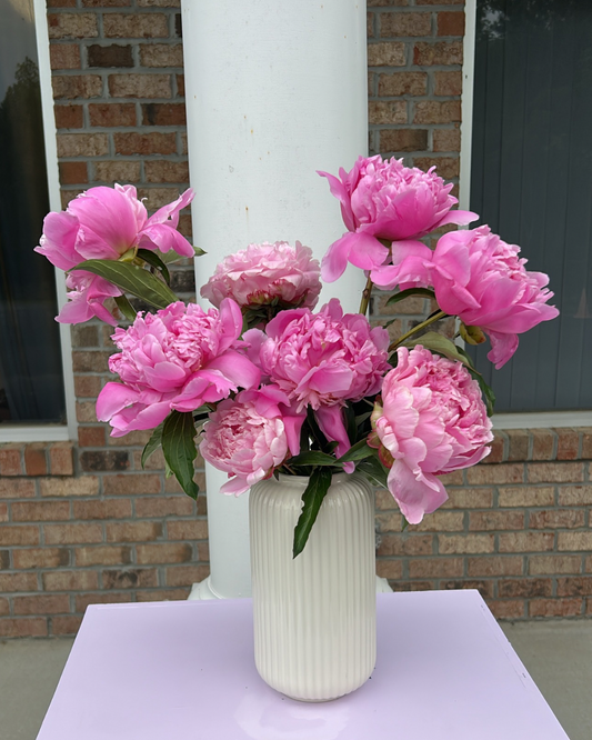 Peony vase arrangement